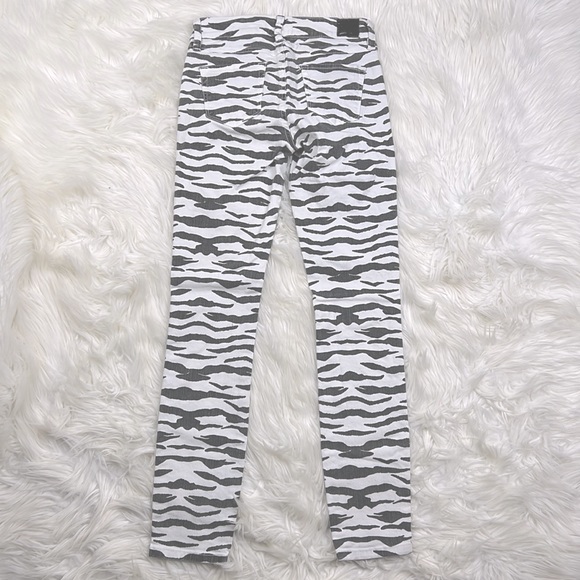 GUESS Brittney Skinny Ankle Jeans Zebra grey and white size 25 - Picture 9 of 10